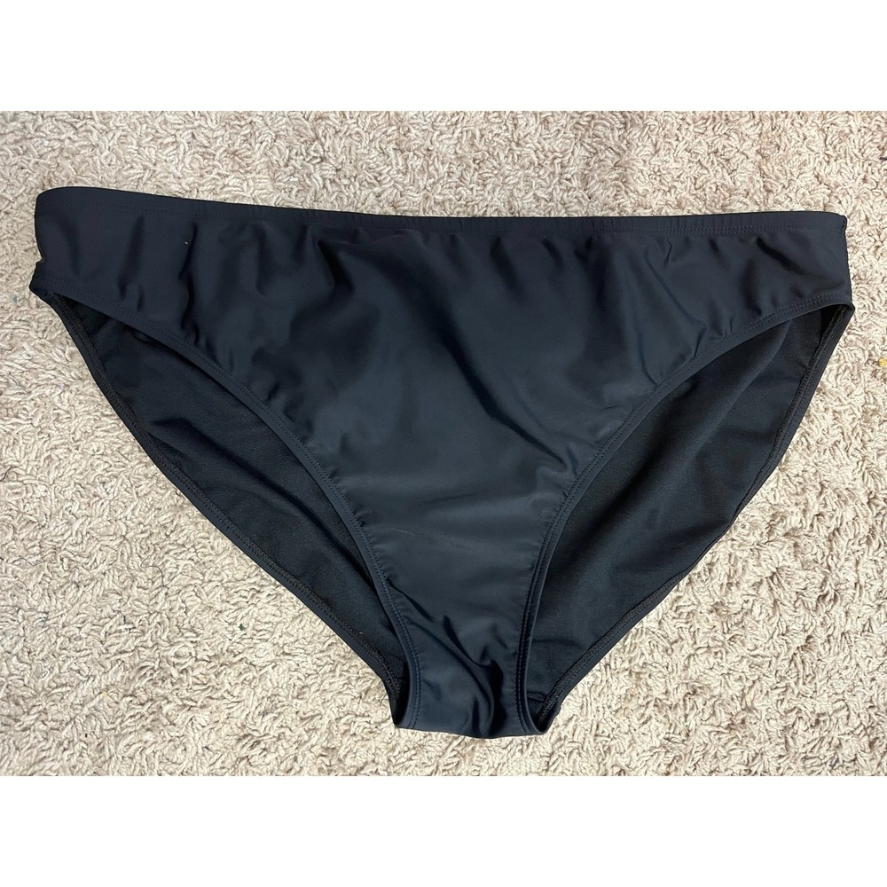 Decree Womens Size 2X Black Bikini Low-Rise Hipster Swim Bottoms Medium Coverage